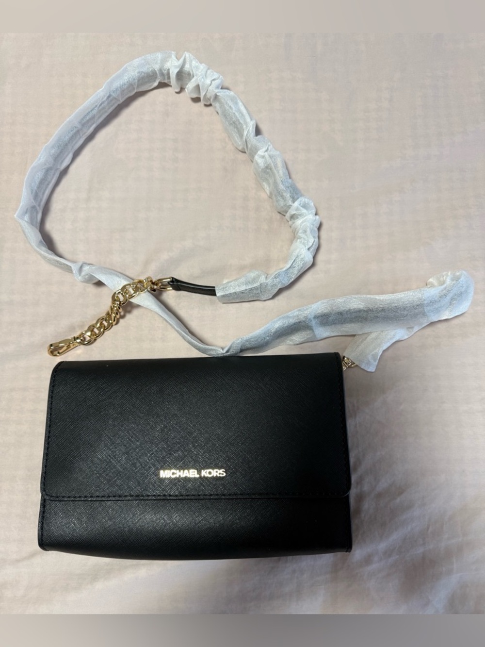 Michael Kors Black Saffiano Leather Crossbody mini bag
 Slightly used